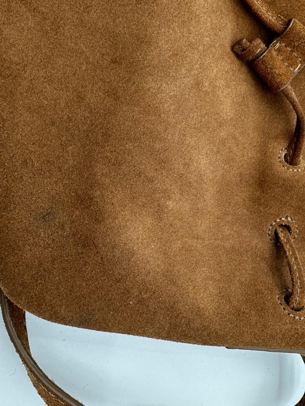 J.Crew Camel Brown Suede Draw String Purse Bag - Picture 2 of 9